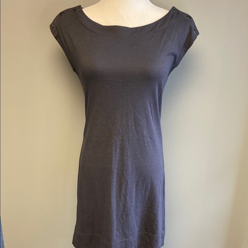 Express Gray Cap Sleeve Fitted T-Shirt